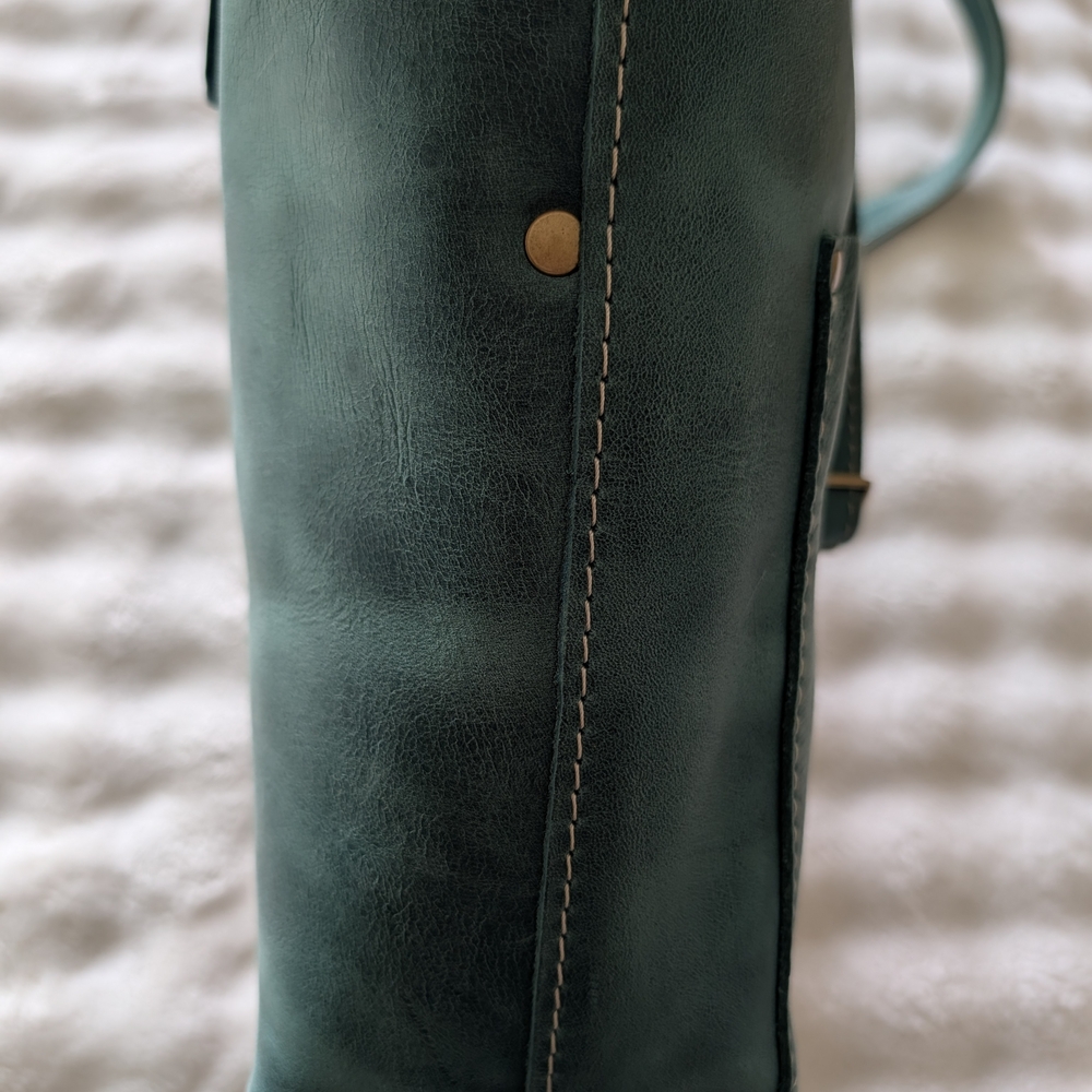 Portland Leather Goods Mini Crossbody Tote – Reef Green Full Grain Leather -BNNU - Picture 4 of 10